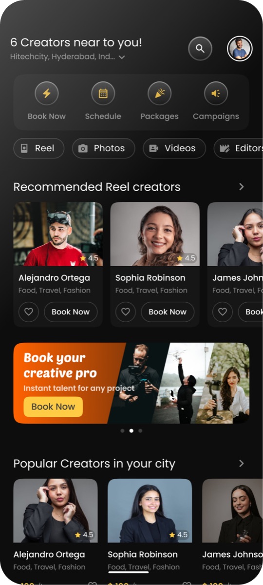 Snapja creator marketplace screen